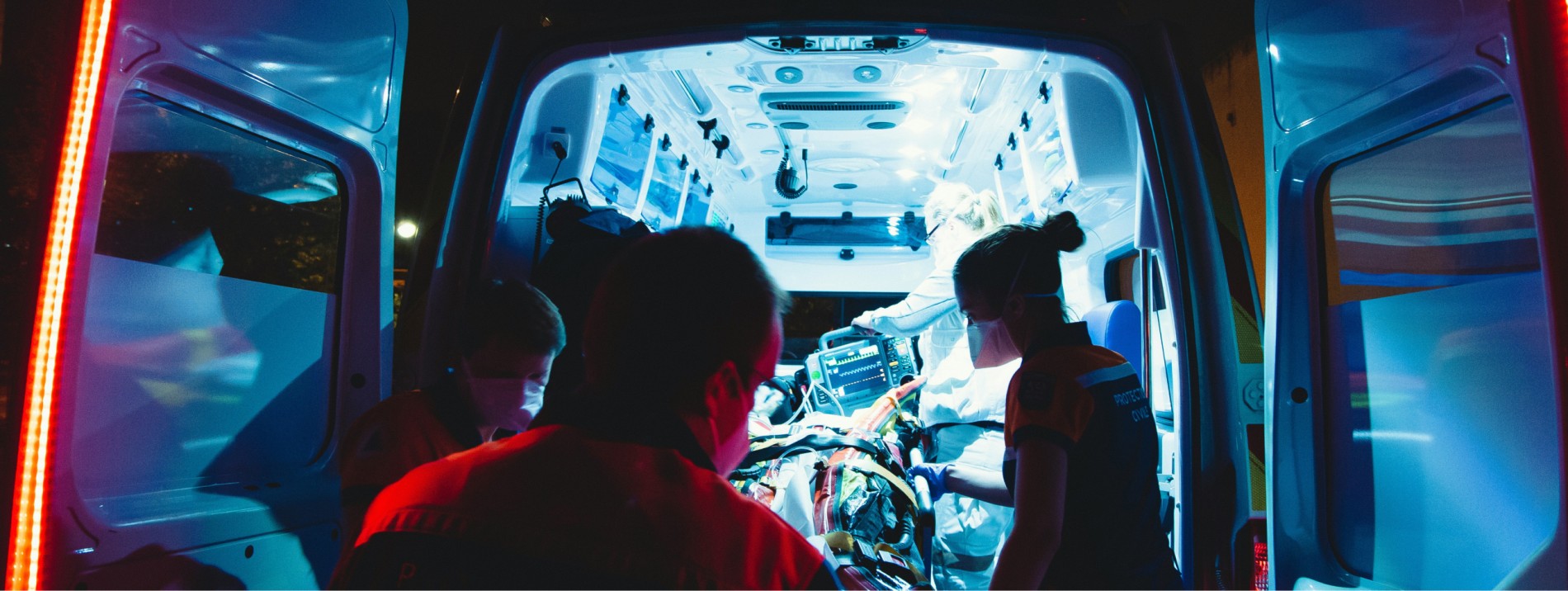inside the back of ambulance