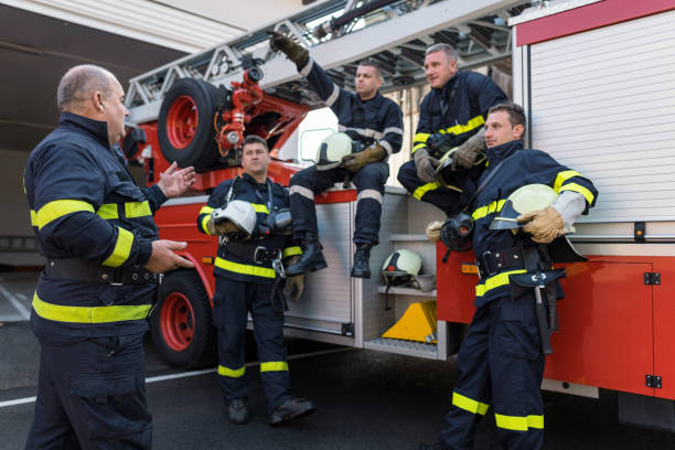 Firefighters briefing