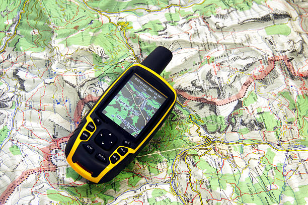 GPS receiver on background map